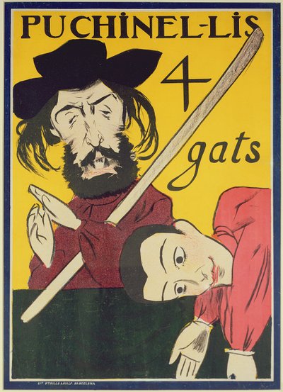 4匹の猫とパンチ 作： Ramon Casas i Carbo